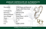 Anillo de topacio blanco con diamantes en oro blanco 14kt. WT-1.42CTS. D0.03CTS.