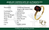 Anillo de granate con diamantes en oro amarillo 14kt. GR-1.57CTS. D-0.03CTS.