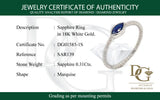 Anillo de zafiros en oro blanco 18k