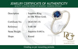 Anillo de zafiros en oro blanco 18k