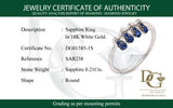 Anillo de zafiro en oro blanco 18k