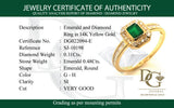 Anillo de esmeralda con diamantes en oro amarillo 14kt. E-0.48CTS. D-0.31CTS.