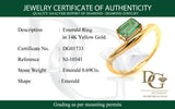 Anillo de esmeralda en oro amarillo 14kt. E-0.69CTS.