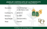 Aretes de esmeraldas en oro amarillo 14kt. E-0.94CTS.
