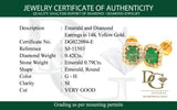 Aretes de esmeraldas con diamantes en oro blanco 14kt. E-0.79CTS. D-0.42CTS.