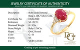 Anillo con rubí y diamantes en oro amarillo 14KT