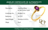 Anillo de amatista en oro amarillo 14kt.