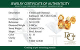 Aretes de citrino con diamantes en oro amarillo 14kt.