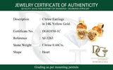 Aretes de citrino en oro amarillo 14kt.