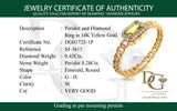 Anillo de Peridoto con diamantes en oro amarillo 14k.
