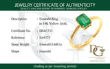 Anillo de esmeralda en oro amarillo 14kt.