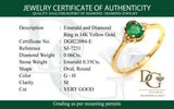 Anillo de esmeralda con diamantes en oro blanco 14kt. E-0.35CTS. D-0.06CTS.