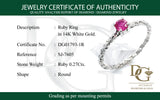 Anillo con rubí en oro blanco 14KT