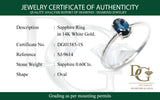 Anillo con zafiro en oro blanco 14KT