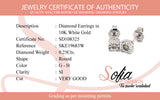 (SOFIA) Aretes con diamantes en oro blanco 10kt