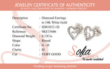 (SOFIA) Aretes con diamantes en oro blanco 10k