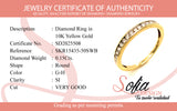 (SOFIA) Set de anillos con diamantes en oro amarillo 10kt.