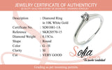 (SOFIA) Anillo con diamantes en oro blanco 10k