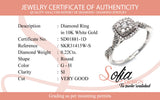 (SOFIA) Anillo con diamantes en oro blanco 10kt. D-0.22CTS.