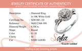 (SOFIA) Anillo con diamantes en oro blanco 10kt. D-0.30CTS.