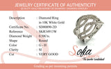 (SOFIA) Anillo con diamantes en oro blanco 10k
