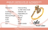 (SOFIA) Anillo con diamantes en oro amarillo 10k