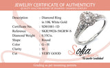 (SOFIA) Anillo con diamantes en oro blanco 10kt. D-0.35CTS.