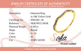 (SOFIA) Set de anillos con diamantes en oro amarillo 10k