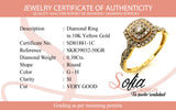(SOFIA) Set de anillos con diamantes en oro amarillo 10k