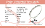 (SOFIA) Banda con diamantes en oro blanco 10kt. D-0.10CTS.