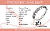 (SOFIA) Anillo con diamantes en oro blanco 10k