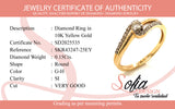 (SOFIA) Anillo con diamantes en oro amarillo 10KT D-0.15CTS.