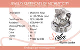 (SOFIA) Trío de anillos con diamantes en oro blanco 10k