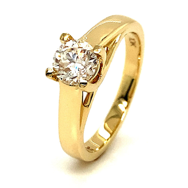 (SOFIA) Anillo con diamante en oro amarillo 10kt. - DGjoyeros