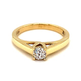 (SOFIA) Anillo con diamante en oro amarillo 10kt. - DGjoyeros