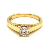 (SOFIA) Anillo con diamante en oro amarillo 10kt. - DGjoyeros
