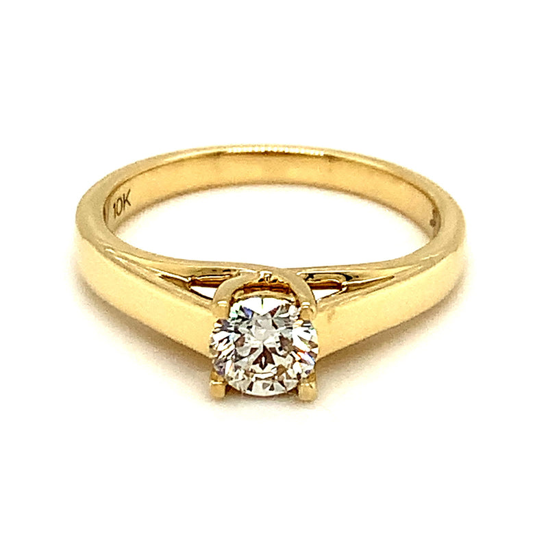 (SOFIA) Anillo con diamante en oro amarillo 10kt. - DGjoyeros