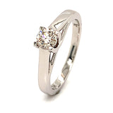 (SOFIA) Anillo con diamante en oro blanco 10kt. - DGjoyeros