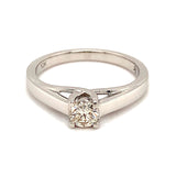 (SOFIA) Anillo con diamante en oro blanco 10kt. - DGjoyeros