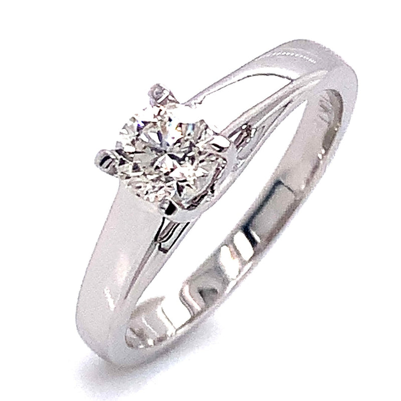 (SOFIA) Anillo con diamante en oro blanco 10kt. - DGjoyeros