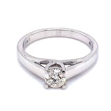 (SOFIA) Anillo con diamante en oro blanco 10kt. - DGjoyeros