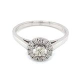 (SOFIA) Anillo con diamante en oro blanco 10kt. - DGjoyeros