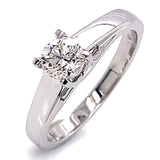 (SOFIA) Anillo con diamante en oro blanco 10kt.