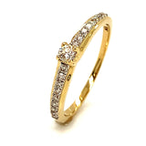 (SOFIA) Anillo con diamantes en oro amarillo 10k - DGjoyeros