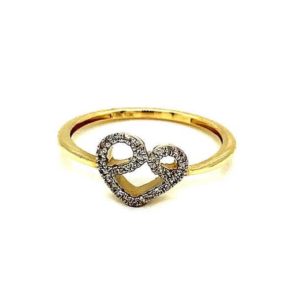(SOFIA) Anillo con diamantes en oro amarillo 10k - DGjoyeros