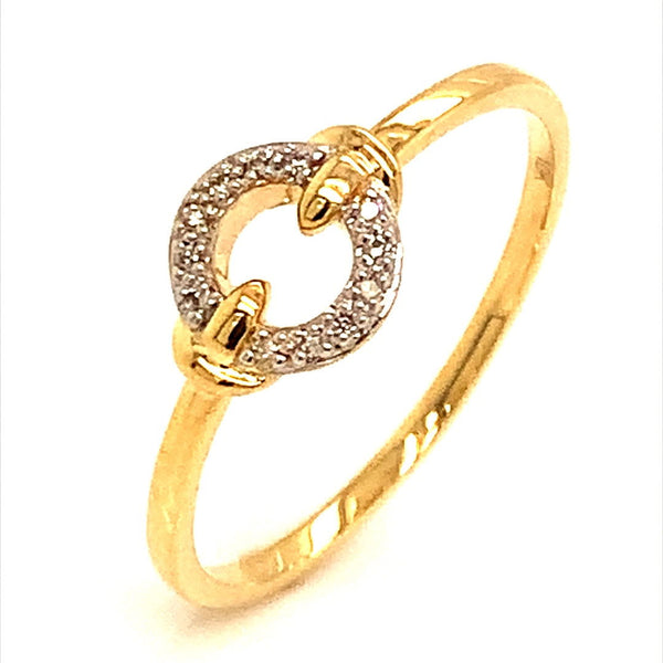 (SOFIA) Anillo con diamantes en oro amarillo 10k - DGjoyeros