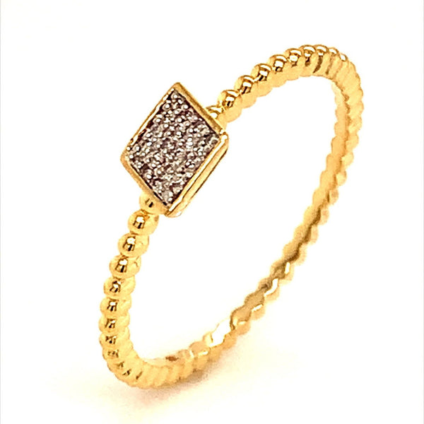 (SOFIA) Anillo con diamantes en oro amarillo 10k - DGjoyeros