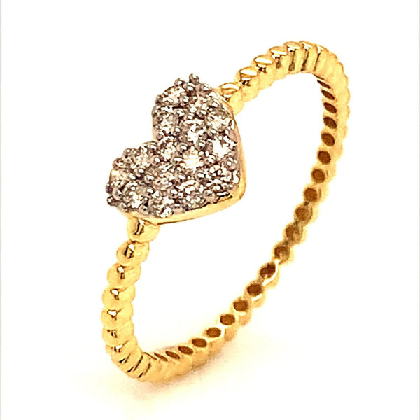 (SOFIA) Anillo con diamantes en oro amarillo 10k - DGjoyeros