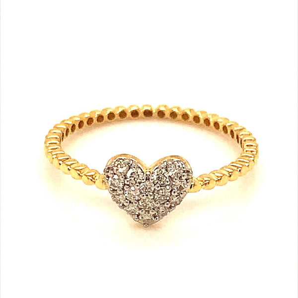 (SOFIA) Anillo con diamantes en oro amarillo 10k - DGjoyeros