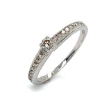 (SOFIA) Anillo con diamantes en oro blanco 10k - DGjoyeros